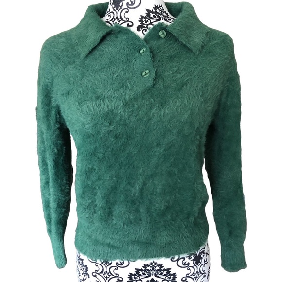ZARA Green Kitten Knit Sweater - Picture 4 of 11